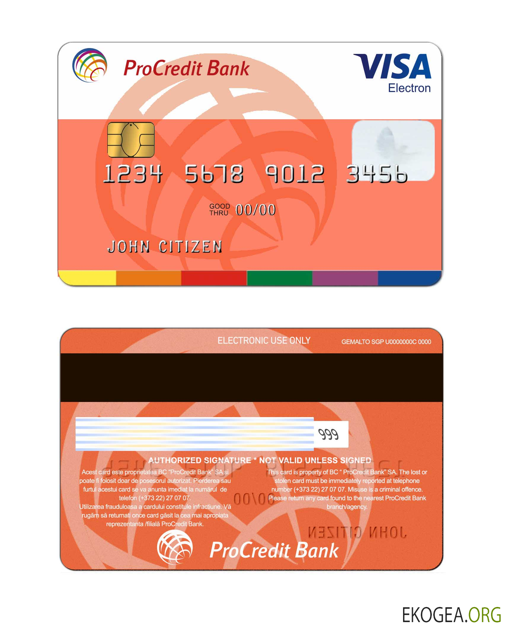 Carte Visa Electron Moldavie